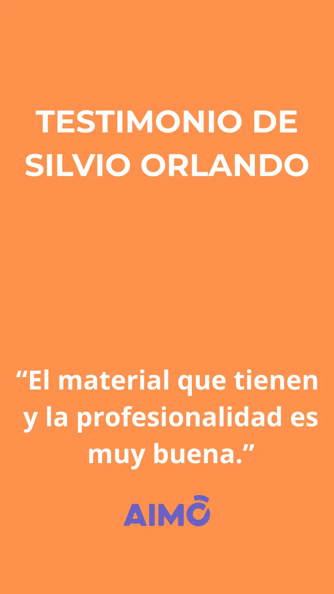 Testimonio de Silvio Orlando: el material que tienen y la profesionalidad es muy buena